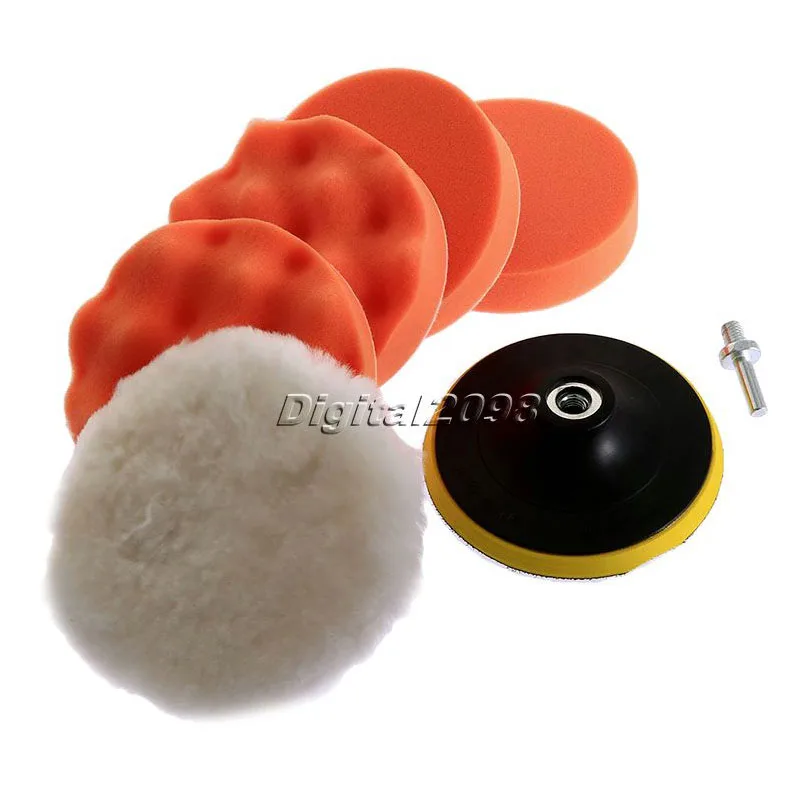 

Hot Worldwide 7pcs/set 5 Inch Buff Polishing Pad For Car Polisher High Gross Car Polishing sponge Wheel Kit Drill Adapter +M10