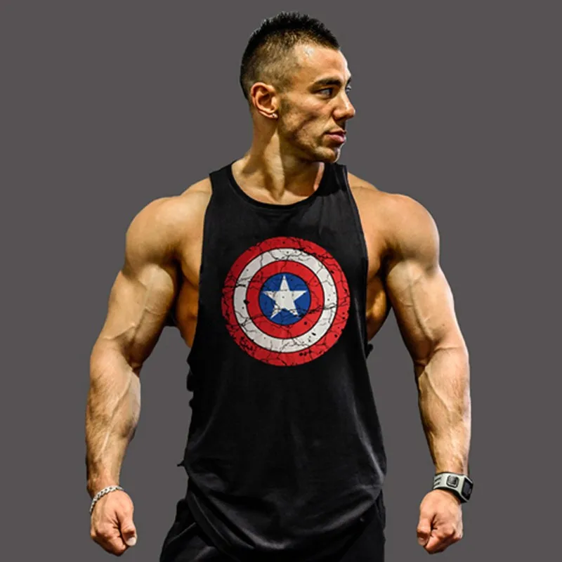 

New bodybuilding stringer vest Superman gym sleeveless shirt men's fitness vest sportswear men's muscles exercise vest