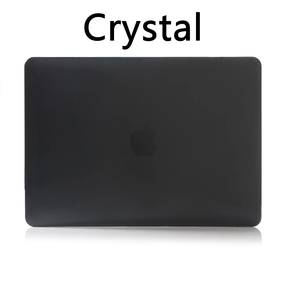 Матовый чехол с кристаллами для Macbook Air 13, чехол Pro retina 11, 12, 15, сумка для ноутбука, чехол для Mac Book 13,3, 15,4 дюймов, чехол для клавиатуры - Цвет: Crystal black