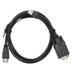 Vga 15Pin с Usb мощность аудио 3,5 мм разъем к Hdmi 1080 P 1,8 м конвертер кабель адаптер для ПК компьютер видеокарта