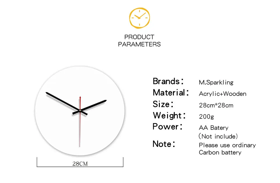 М. Сверкающие креативные настенные часы с изображением Луны, 11 дюймов, настенные часы для гостиной, деревянное украшение для стены, немые часы, уникальный подарок