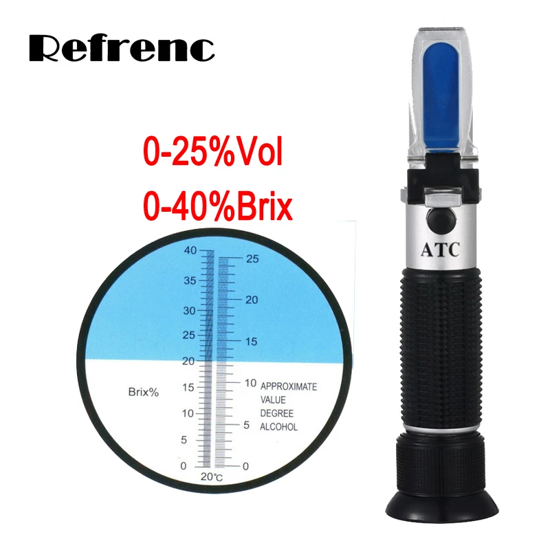 

Retail Grape and Alcohol Refractometer 0-25%Vol,0-40%Brix for grape wine ,