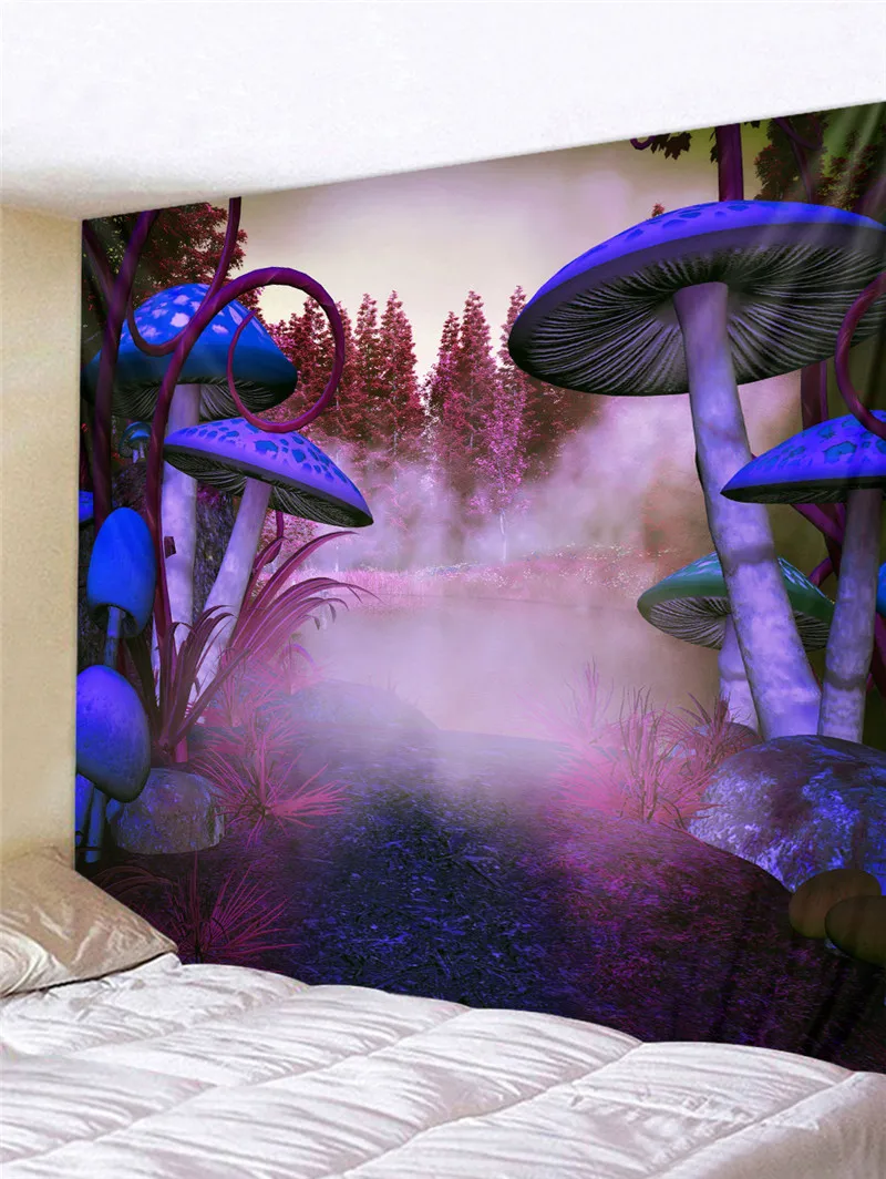 

Blue Fairy Mushroom Angel Poster Tapestry Wall Hanging Decorate Home Hippie Art