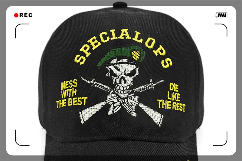 CLIMATE Bone Skull Baseball Cap Special OPS Forces Army Cap Cool Black Specialops Bone Gun Hats Baseball Caps Army Style Men