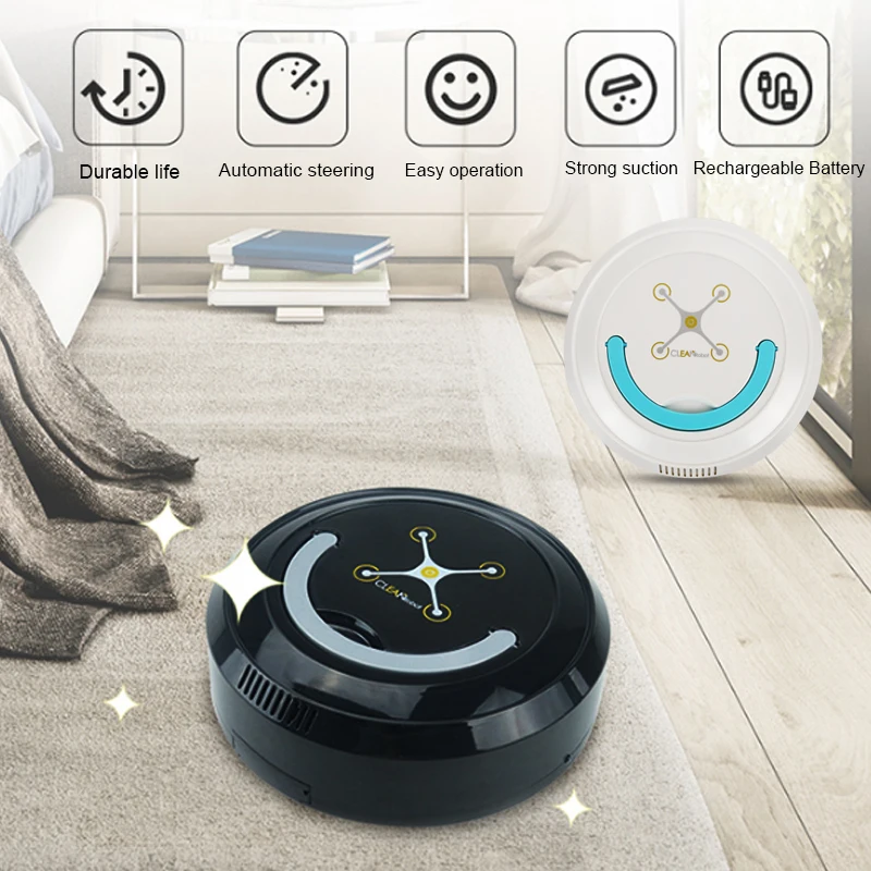 2019 Drop Shpping USB Smart Robot Vacuum Cleaner Smart Vacuum Cleaner Rechargeable Strong Suction Auto Vacuum Cleaner