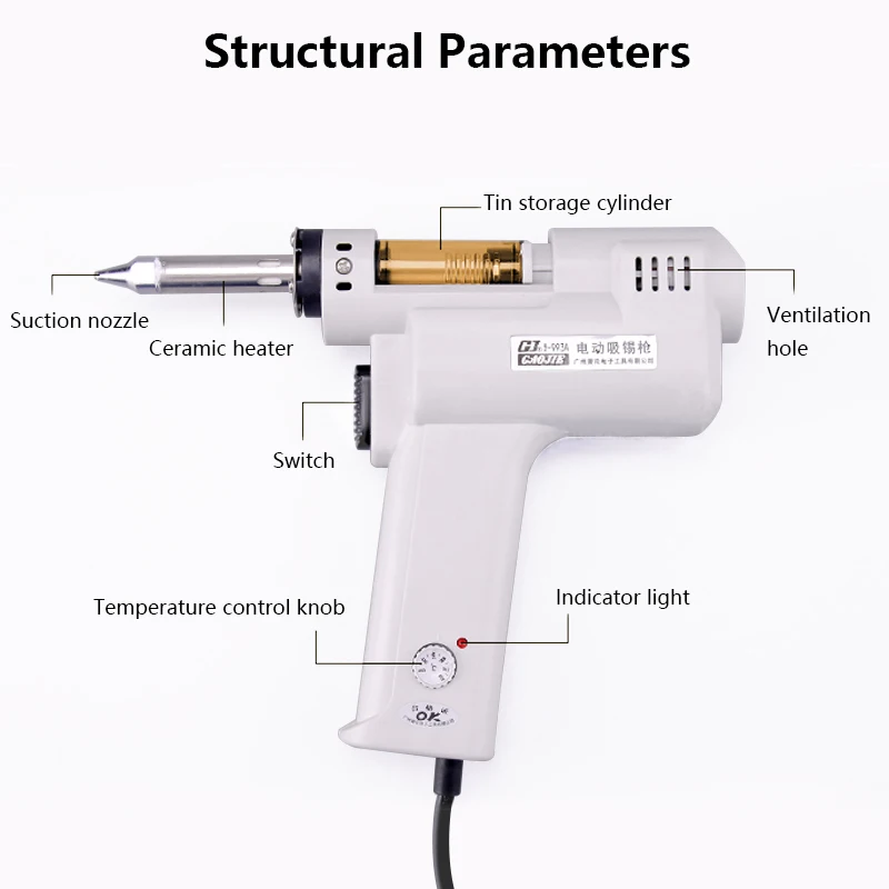 

S-993A 220V Desoldering Guns Electric Absorb Guns Electric Vacuum Desoldering Pump Solder Sucker Guns 100W