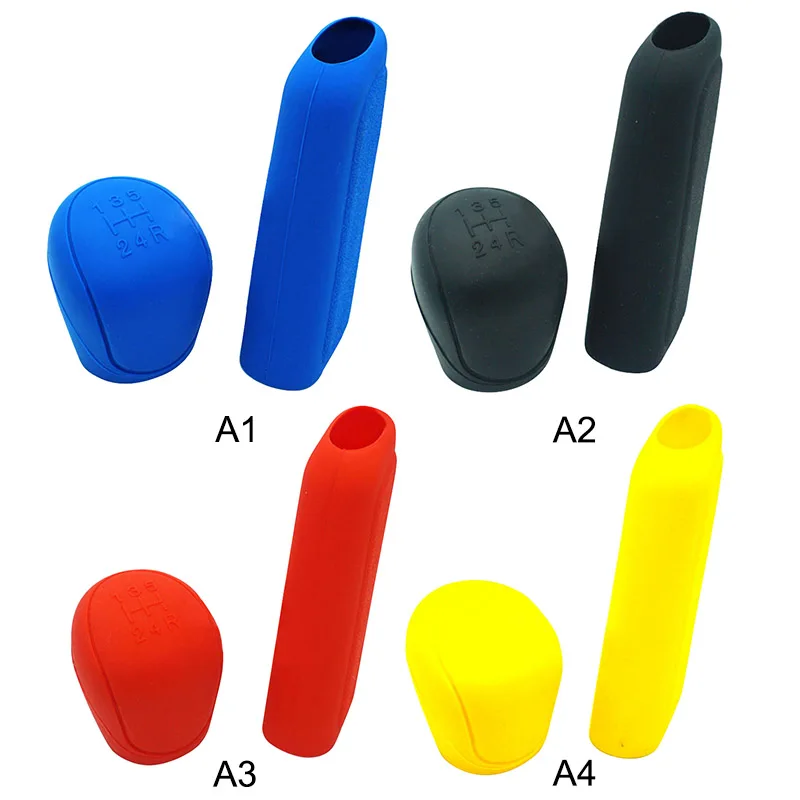 

Manual Gear Shift Collars Car Silicone Gear Head Shift Knob Cover Handbrake Grip Car Hand Brake Covers Case