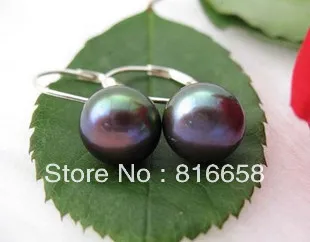 

Free shipping@@new style 10-11mm Cuture black Pearl Earring