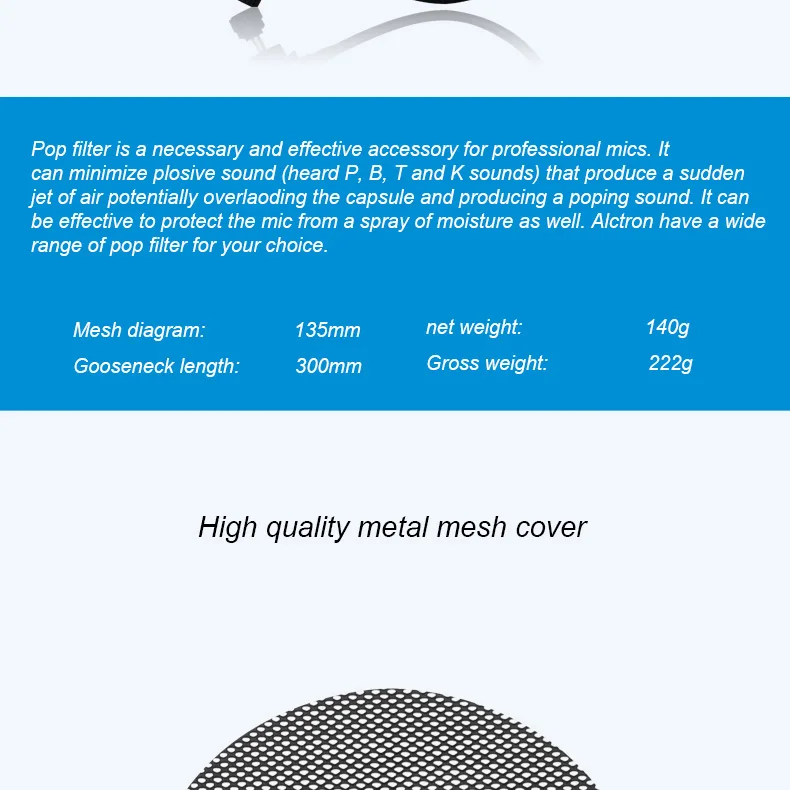 lavalier microphone Alctron ma019B New metal screen mini pop filter for Microphones microphone for computer