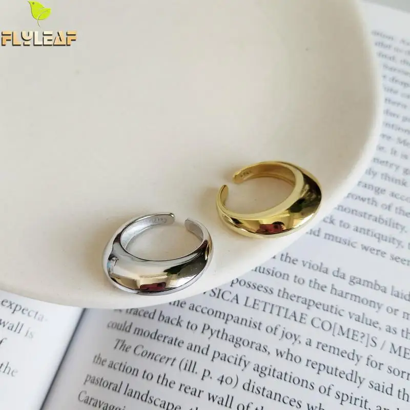 

925 Sterling Silver Rings For Women Moroccan Style Concave And Convex Curved Surfac High Quality Fashion Jewelry Open Gold Ring