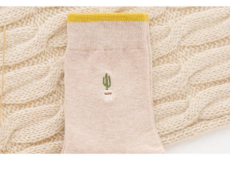 [EIOISAPRA] вышивка кактус маленький узор подарок Meias креативный карамельный цвет носки для женщин Япония Harajuku носки Calcetines Mujer