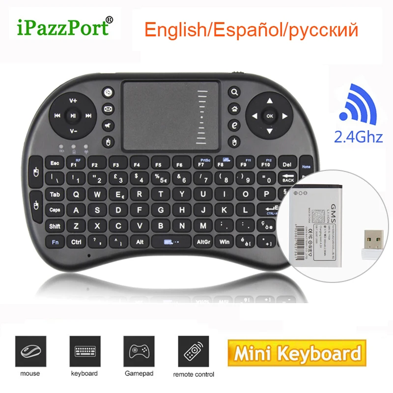 2 4 ГГц Беспроводная мини клавиатура русская версия Air mouse Touchpad Портативная USB