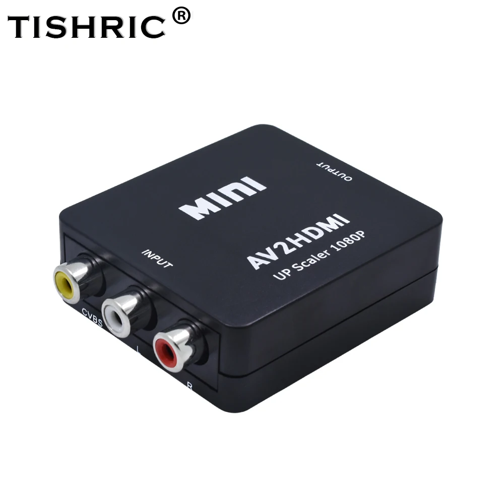 TISHRIC 10 шт. AV2HDMI RCA AV CVBS к HDMI видео конвертер коробка композитный скейлер монитор