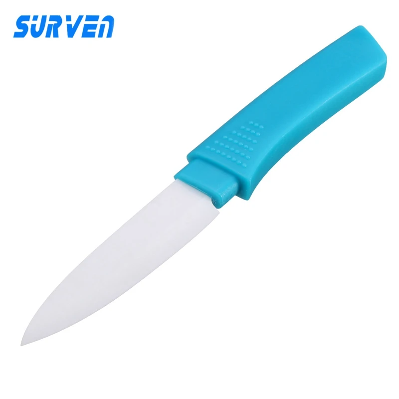 SURVEN Brand 3 inch Chef Kitchen Ceramic Knife Zirconia Fruit Paring Vegetable Knives Cooking Knife With Covers Random Color SURVEN Brand 3 inch Chef Kitchen Ceramic Knife Zirconia Fruit Paring Vegetable Knives Cooking Knife With Covers Random Color
