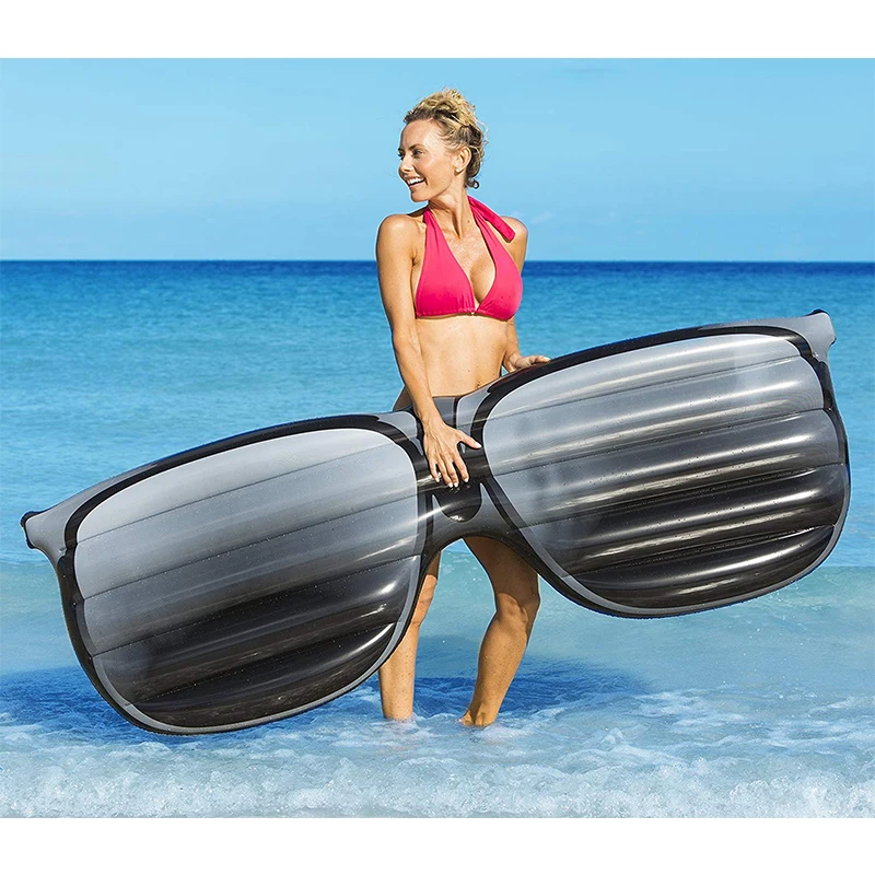 190 см гигантские надувные солнцезащитные очки форма плавательный матрац надувной плавательный бассейн гостиная надувной матрас вода забавная игрушка пляжная кровать