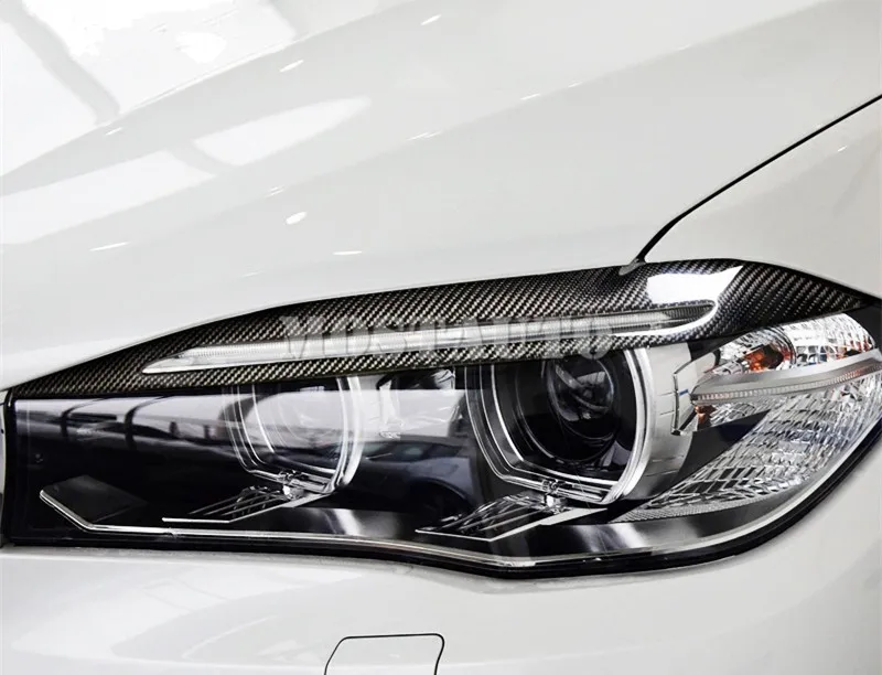 Для BMW X5 F15 углеродного волокна фара Глаз Крышка для бровей накладка- 2 шт