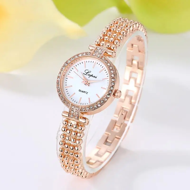 

Lvpai Women's Watches Stainless Steel Bracelet Strap Bling Crystal Women Quartz Watch Bracelet Ladies Clock reloj mujer