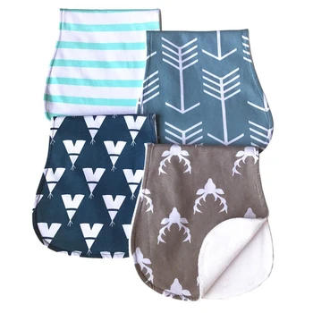 

4Pcs/ Lot 100% Cotton Fabric Double Layer Baby Burp Cloths Baby Burp Set Curved Absorbent and Soft Baby Bibs Baby Accessories