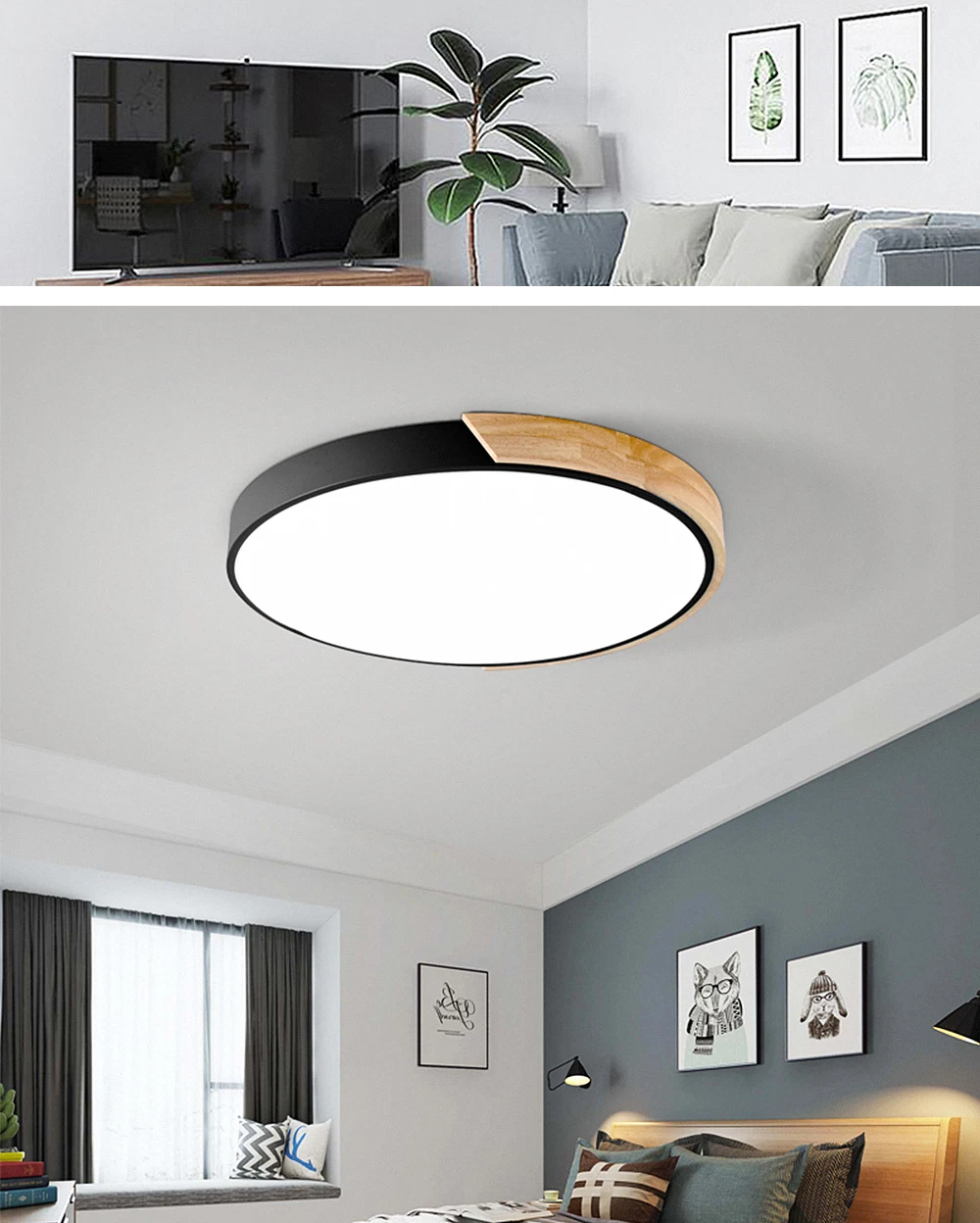 Lâmpada do Teto Levou as Luzes do Tecto Tecto de Madeira Ultra fino de Alta cm de Diâmetro Nordic Dimmable de Madeira Redonda 30 60 Tamanho 5 7 Cores Ferro Arte Macaron 10 30-60 tamanho diâmetro ultra-fino 5 cm alta 7 cores ferro arte macaron