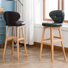 Домашний Европейский твердый деревянный барный табурет современный минималистичный тыльная барная стулья Американский барный стул передний высокий стул