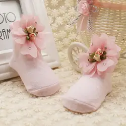 1 пара носков-тапочек Детские весенне-осенние хлопковые носки до лодыжки для маленьких девочек детские носки принцессы с цветочным принтом