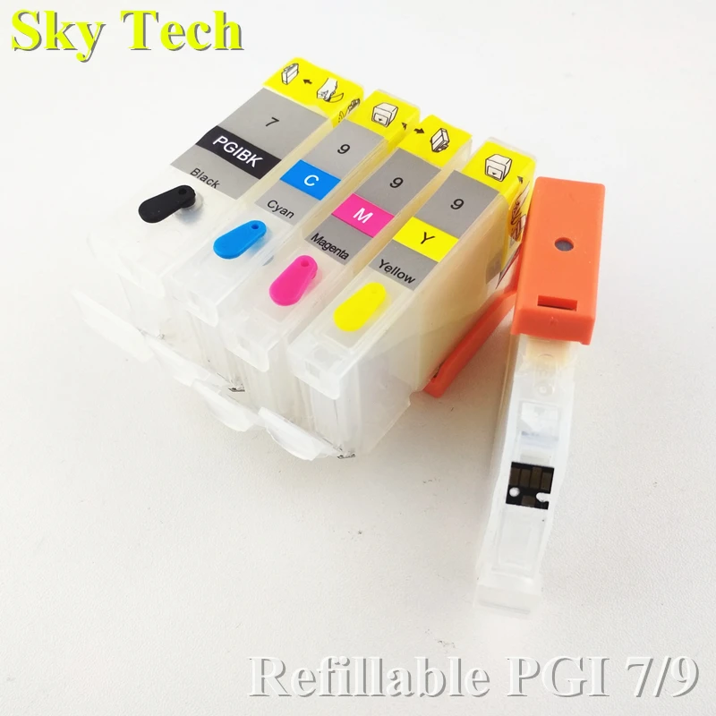 Cartucho Recarregável para Pgi7 Pgi9 para Impressora a Jato de Tinta Canon Pixma Mx7600 Ix7000 com Chips de Arco 5pk - Imagem 3
