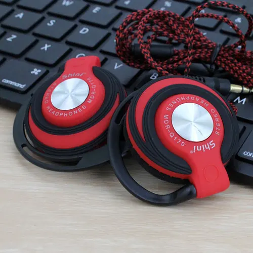 Shini Q170 наушники 3,5 мм гарнитура спортивные наушники с крючком для xiaomi Mp3 плеер компьютер мобильный наушник для телефона - Цвет: Красный
