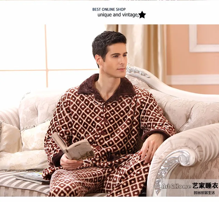 Бренд thoshine зимний стиль для мужчин толстый коралловый флис теплые пижамы наборы для ухода за кожей сна топы и мотобрюки мужской фланель