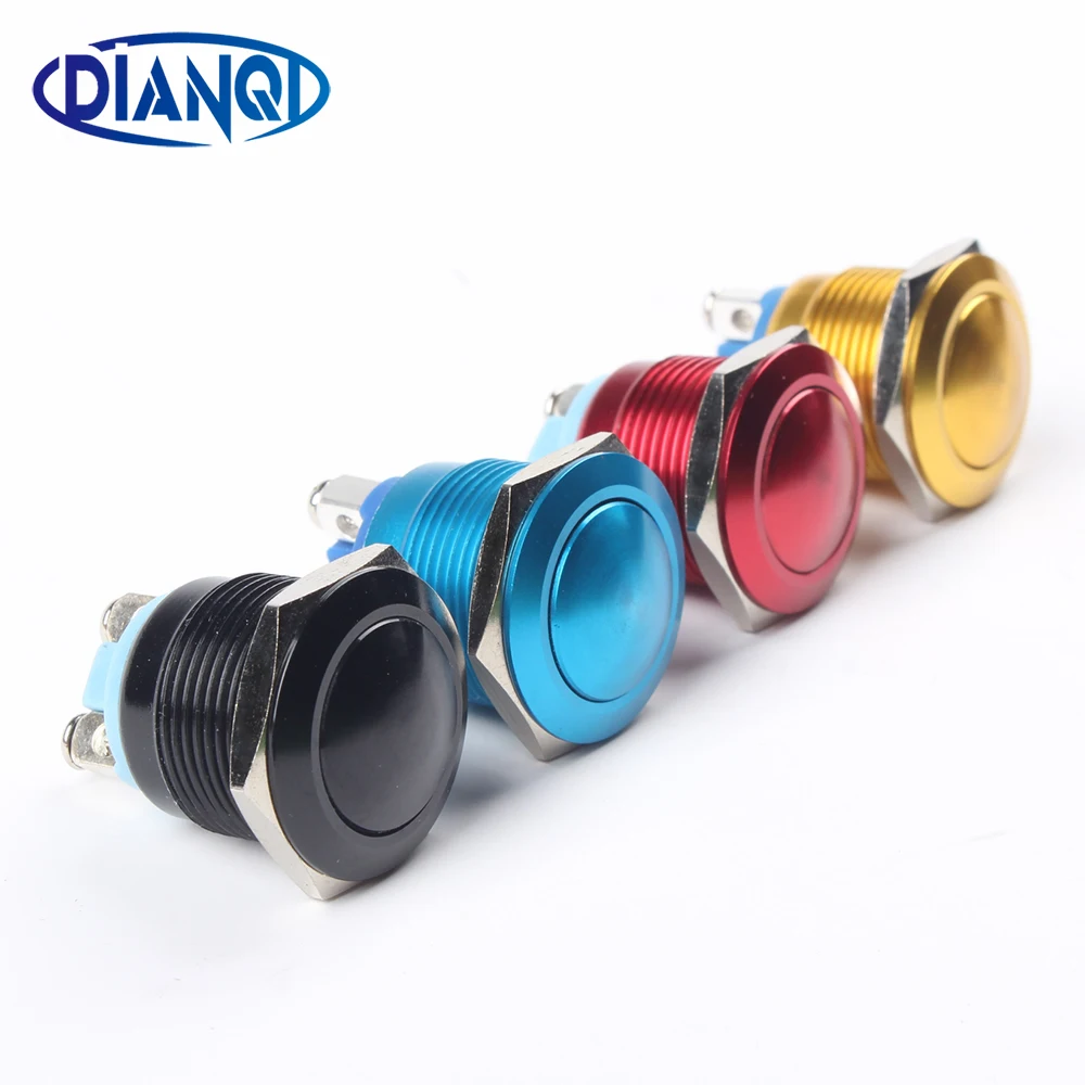 

19mm Aluminum oxide press button switch ball shaped 1NO momentary Car domed waterproof reset Push Button Switch 19QYQX.F.L