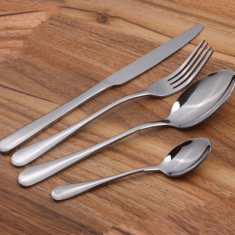 1pc/ 4pcs Dinner Wedding Travel Cutlery Spoon Stainless Steel Fork Scoops Silverware Set PAK55