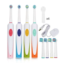 OBL звуковая электрическая зубная щетка для взрослых, перезаряжаемая вращающаяся зубная щетка, таймер, электрическая зубная щетка, 4 сменные головки