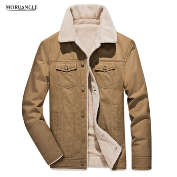 

MORUANCLE New Winter Men's Warm Cargo Jackets Fleece Lined Coats For Male Outwear Wear Casaco Masculino Plus Size M-4XL