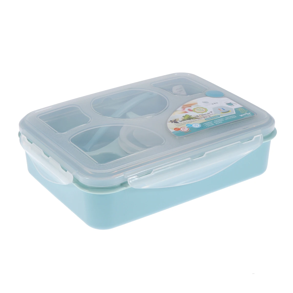 5 Compartments Plastic Lunch Box with Soup Bowl Good Sealing