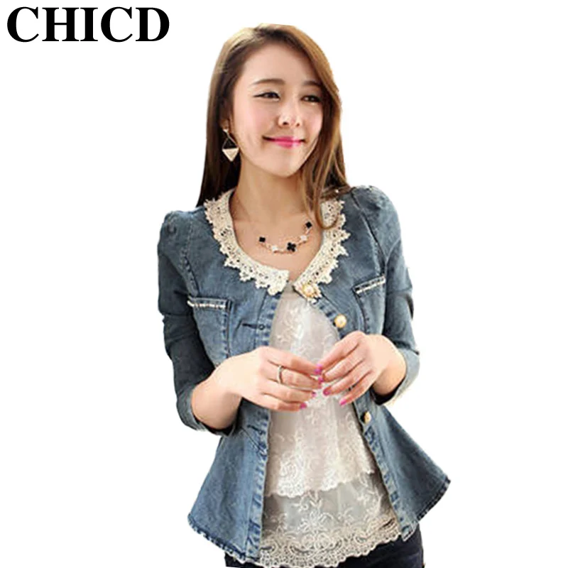 CHICD 2017 Autumn Women Casual Blue Slim Fashion Pocket