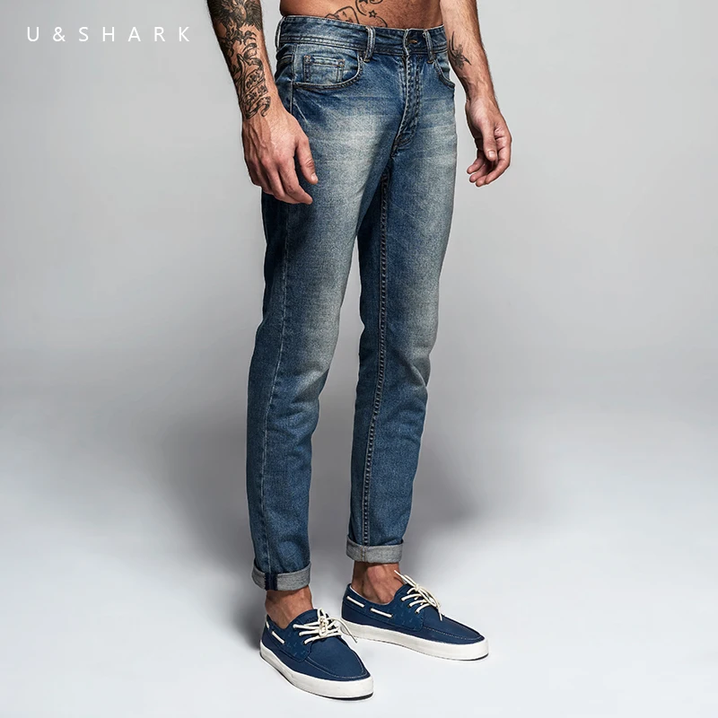 U & SHARK Осенние новые классические синие джинсовые штаны мужские Брендовые брюки
