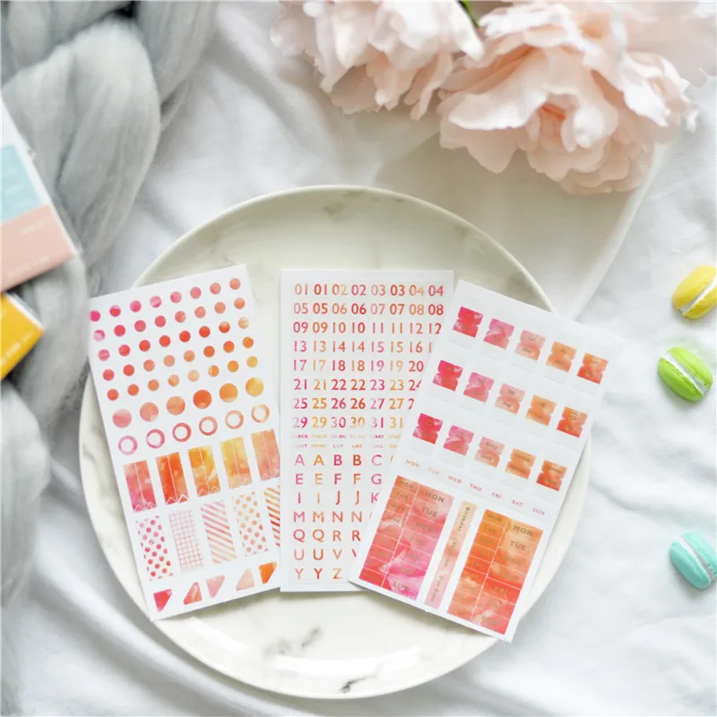 Lovedoki Watercolor Art Basic Diary Sticker Bullet Journal Decorative