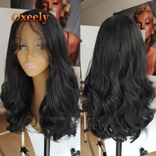 Body Wave Hair Black Color Synthetic Lace Front Wigs Natural Hairline Baby Hair Synthetic Lace Front Wigs for Beauty Women Body Wave Hair Black Color Synthetic Lace Front Wigs Natural Hairline Baby Hair Synthetic Lace Front Wigs for Beauty Women