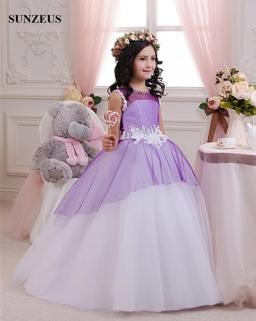 White and Purple Sweetheart Lace Prom Dress, Ombre Prom Dresses with F –  Simplepromdress