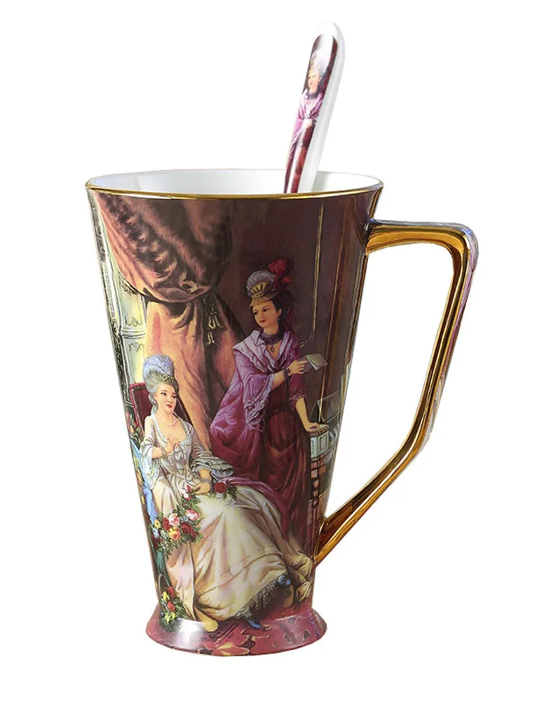 European Royal Porcelain Tea Cups Western Bone Fine China Mugs Ceramic