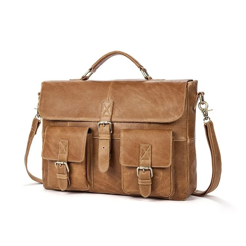 

Luxury brand Cow Genuine Leather Business Men's Briefcase Male Shoulder Bag Real Leather Men Messenger Bag Travel Computer Bag