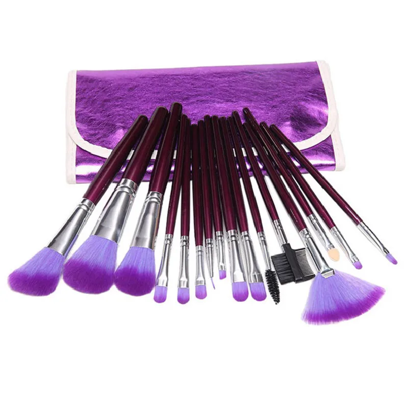 

16PCS Makeup Brush Professional Brushes Women Beauty Foundation Cosmetic Makeup Professional DIY Violet + Cover Set Kits