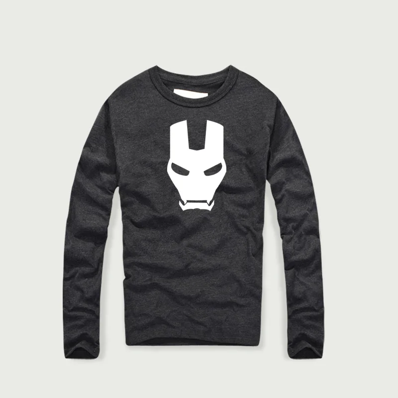 Новый Ironman маска Повседневное футболка Для мужчин Хип с длинным рукавом Хлопок