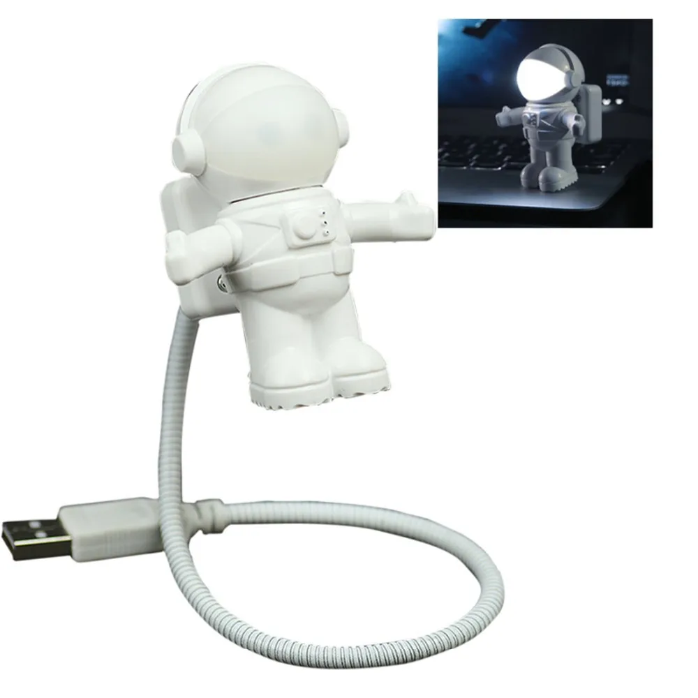 

New Brand Cool New Astronaut Spaceman USB LED Adjustable Night Light For Computer PC Lamp Desk Light Pure White
