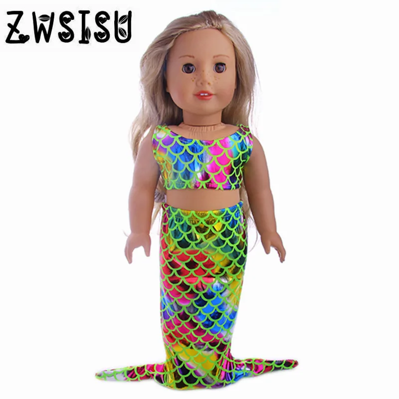 Кукольной одежды 15 цветов костюм русалки для девочек 18 дюймов американская кукла& 43 см для ухода за ребенком для мам Кукла-младенец для поколения девочек плюшевого мишки, игрушка - Цвет: n316