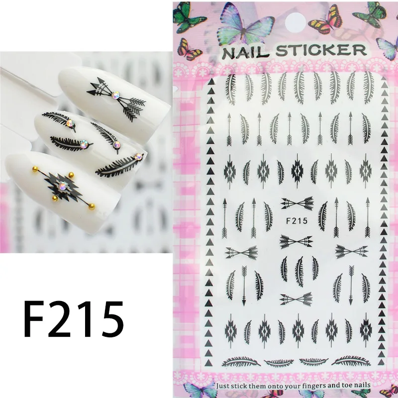 F215 22 дизайна, 3D наклейки для ногтей, украшения для нейл-арта, самоклеющиеся наклейки DIY, наклейки с бананами, подснежниками, цветами, наклейки для нейл-арта - Цвет: F215