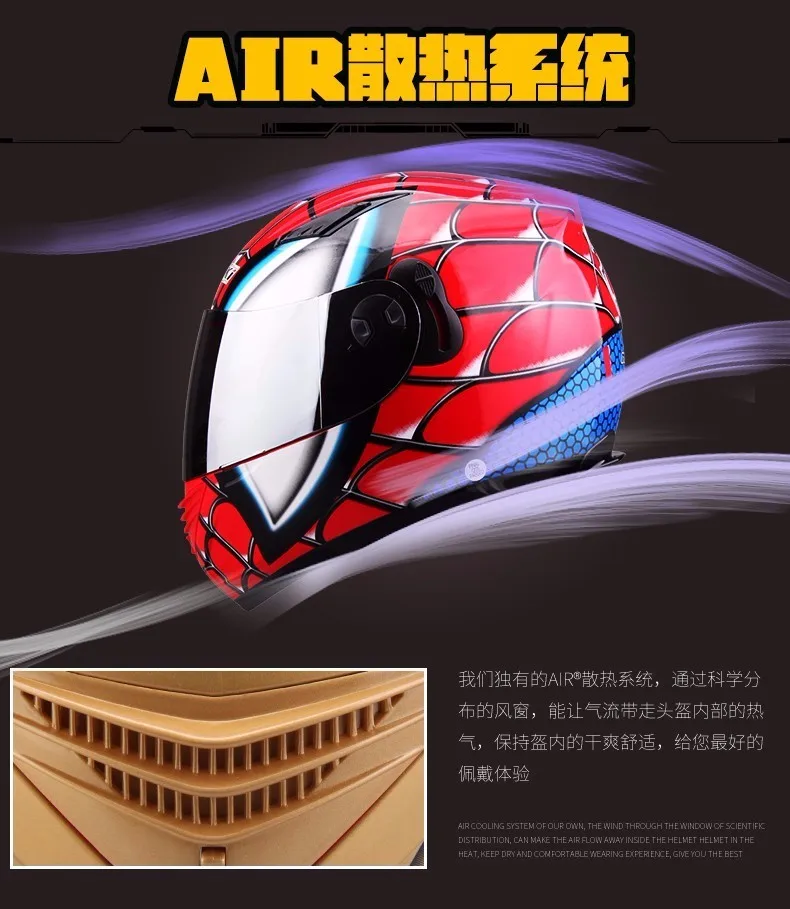 DOT одобрение ABS материал двойные линзы шлем Nenki-830 бренд Росомаха и спинд Человек мотоцикл полный лицо шлемы