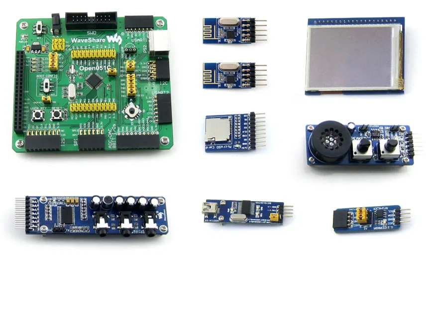 

Open051C Package A=STM32 Board STM32F051C ARM Cortex-M0 STM32F STM32 Development Board +2.2inch 320x240 Touch LCD+7 Modules kits