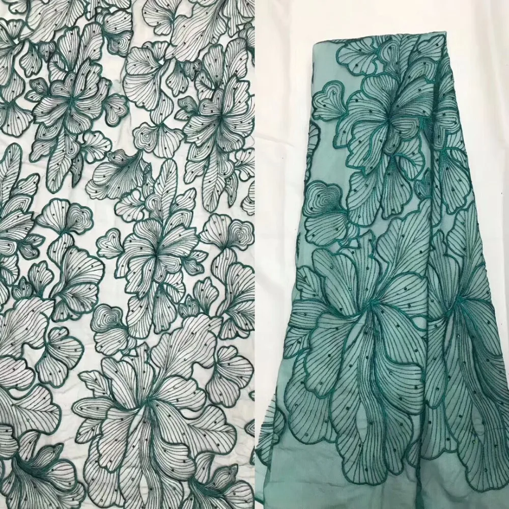 

2018 Latest Swiss voile lace African Guipure Lace Fabric With Stones Nigerian French Lace Fabric Embroidered French Net Lace