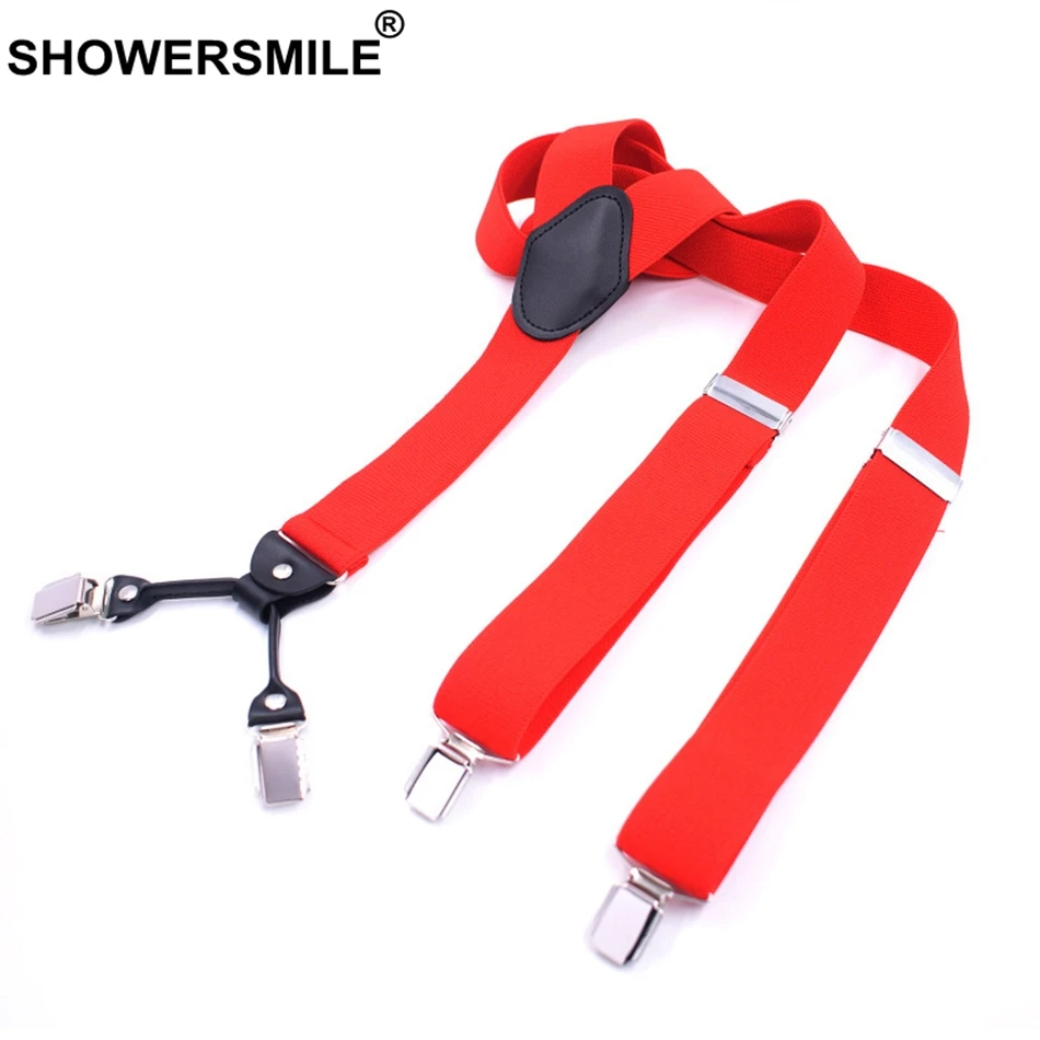 SHOWERSMILE, зеленые подтяжки, мужские зажимы, 4, винтажные штаны, ремень Y Back, Ретро стиль, эластичные, карамельный цвет, одноцветные, мужские подтяжки для брюк