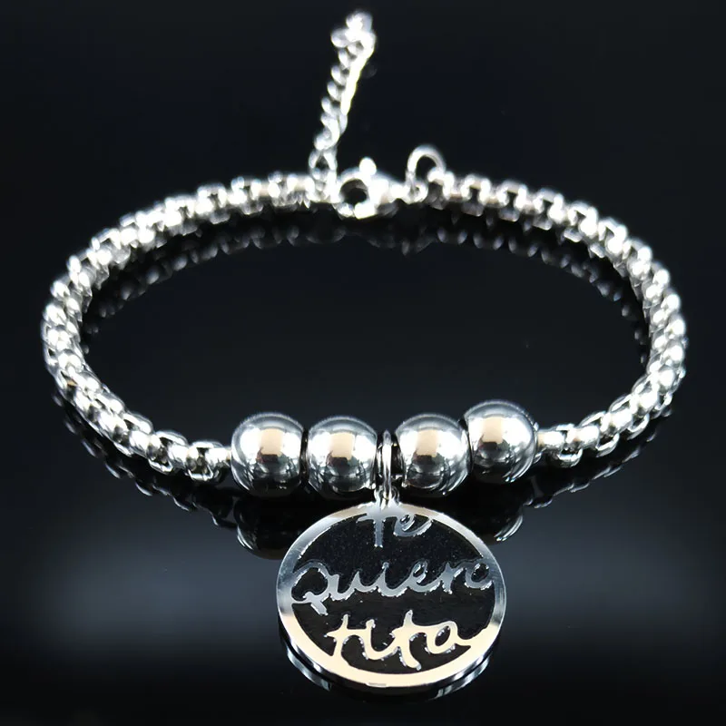 Hermana te quiero mucho браслеты из нержавеющей стали для женщин цвет серебра талисман браслет ювелирные изделия pulseras mujer moda B18308 - Окраска металла: tita